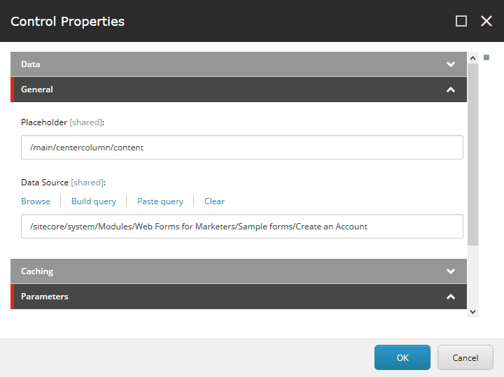 Image of the Form's Sublayout Configuration